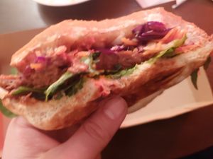 Jackfruit burger  at SOIL Vegan Cafe - West in Amsterdam