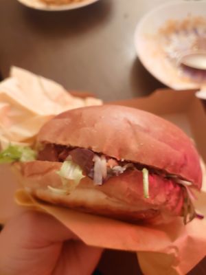 Jackfruit burger  at SOIL Vegan Cafe - West in Amsterdam