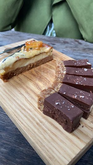 Cheesecake and snickers  at SOIL Vegan Cafe - West in Amsterdam