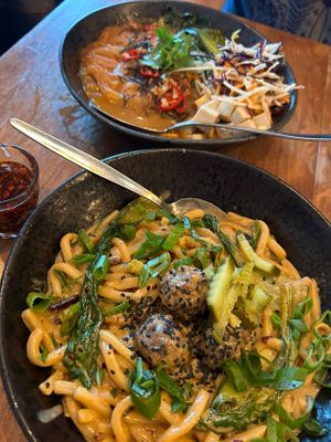 Ben Ben noodles and Original curry   at SOIL Vegan Cafe - West in Amsterdam