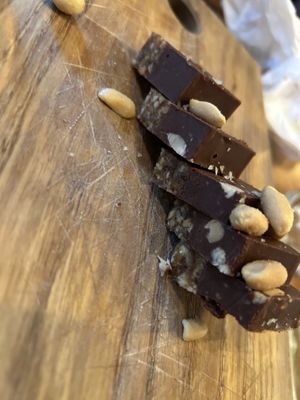 Vegan snickers  at SOIL Vegan Cafe - West in Amsterdam