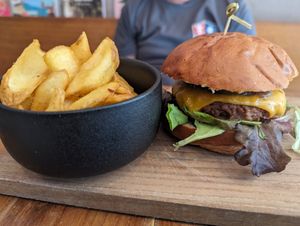 Cheese burger at SOIL Vegan Cafe - West in Amsterdam