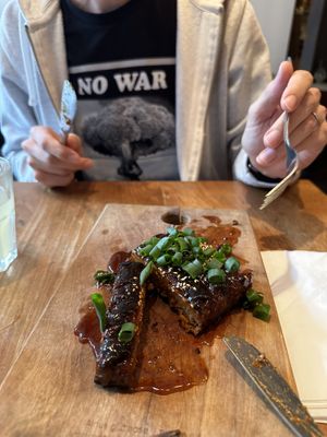 Sticky BBQ ribs  at SOIL Vegan Cafe - West in Amsterdam