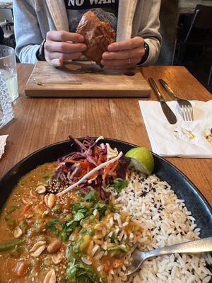 Peanut butter curry  at SOIL Vegan Cafe - West in Amsterdam