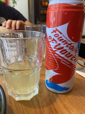 Refreshing coconut water   at SOIL Vegan Cafe - West in Amsterdam