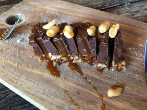 Vegan Snickers at SOIL Vegan Cafe - West in Amsterdam