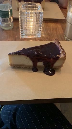 "Cheesy cake”  at SOIL Vegan Cafe - West in Amsterdam