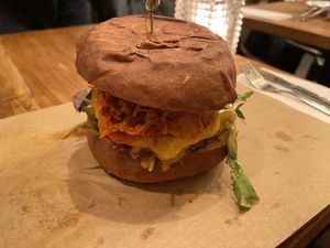 Kimchi burger: very good  at SOIL Vegan Cafe - West in Amsterdam