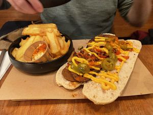 Spicy seitan sandwich #Veganuary at SOIL Vegan Cafe - West in Amsterdam