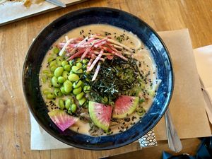 Tonkotsu Ramen.   at SOIL Vegan Cafe - West in Amsterdam