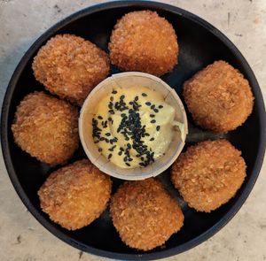 Mushroom Bitterballen at SOIL Vegan Cafe - West in Amsterdam