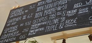 Drinks list at SOIL Vegan Cafe - West in Amsterdam