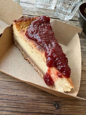 Vegan "cheesycake" at SOIL Vegan Cafe - West in Amsterdam