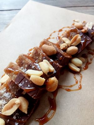 Sniker dessert (to die for) at SOIL Vegan Cafe - West in Amsterdam