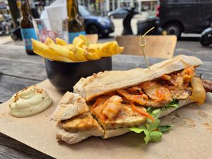 Kimshi and tempeh baguette at SOIL Vegan Cafe - West in Amsterdam