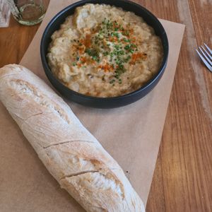 aubergine dip at SOIL Vegan Cafe - West in Amsterdam