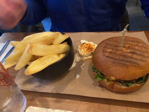 Rustic fries and Cheezey burger: very good!  at SOIL Vegan Cafe - West in Amsterdam