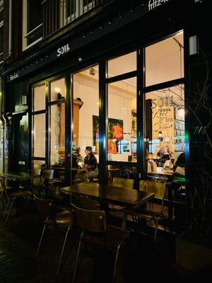 Outside (at night)  at SOIL Vegan Cafe - West in Amsterdam
