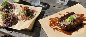 Pulled pork tacos and ribs  at SOIL Vegan Cafe - West in Amsterdam