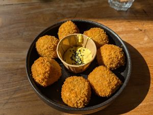 Mushroom Bitterballen at SOIL Vegan Cafe - West in Amsterdam