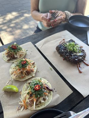 Unreal “pulled pork” tacos & “ribs"  at SOIL Vegan Cafe - West in Amsterdam