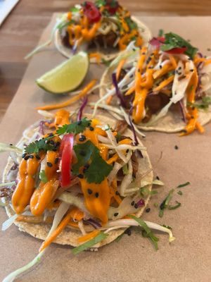 pulled pork tacos at SOIL Vegan Cafe - West in Amsterdam