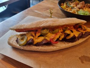 Very good steak sandwich at SOIL Vegan Cafe - West in Amsterdam