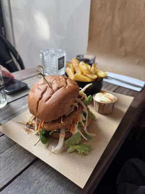 Chickn burger   at SOIL Vegan Cafe - West in Amsterdam