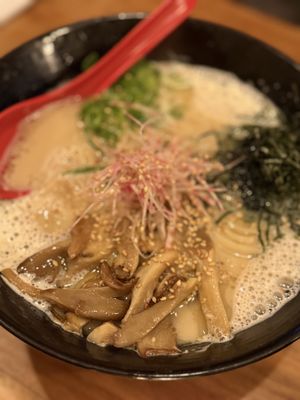 TONKOTSU RAMEN 19,5€ / expensive / no fresh made noodles and small portion / taste okay   at SOIL Vegan Cafe - West in Amsterdam