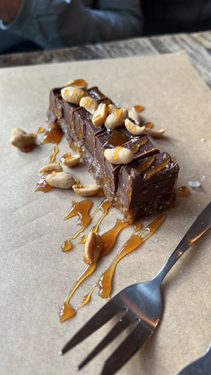 Snicker bar  at SOIL Vegan Cafe - West in Amsterdam