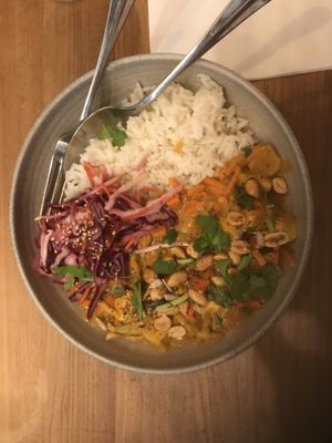Thai peanut curry at SOIL Vegan Cafe - West in Amsterdam