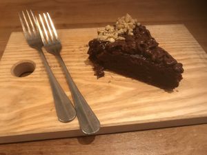 Vegan brownie at SOIL Vegan Cafe - West in Amsterdam
