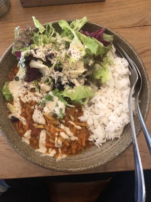 Red lentil curry at SOIL Vegan Cafe - West in Amsterdam
