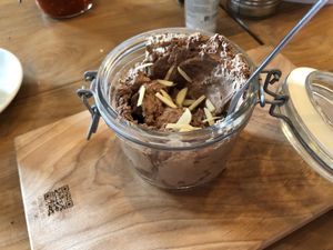 vegan mousse au chocolat at SOIL Vegan Cafe - West in Amsterdam