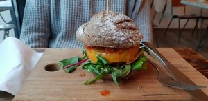 Beyond burger at SOIL Vegan Cafe - West in Amsterdam