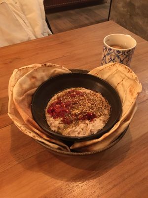 Bean hummus with pita  at SOIL Vegan Cafe - West in Amsterdam