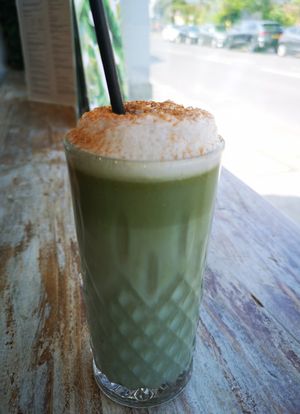 Blue Matcha - iced at Wild Health in Leigh-on-sea