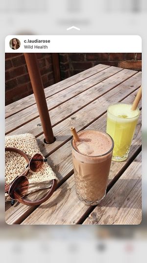 Nutella (homemade) iced coffee and Cuban cleanse cold pressed juice at Wild Health in Leigh-on-sea