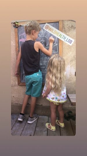 Chalkboard in the garden for the kids at Wild Health in Leigh-on-sea