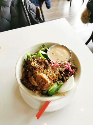 Okonomiyaki bowl at Aux Vivres - Westmount in Montreal