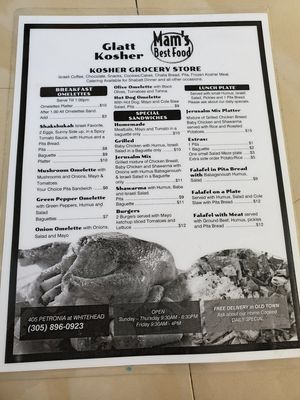 Menú back at Mam's Best in Key West