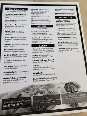 Menú at Mam's Best in Key West