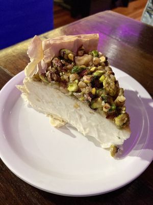 Baklava “cheese”cake - hits that sweet tooth spot!  at Mina Maria in Newtown