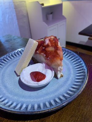 Strawberry jelly baked cheesecake  at Mina Maria in Newtown