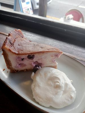 Blueberry cheesecake at Mina Maria in Newtown
