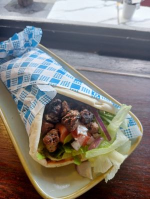 Lamb souvlaki at Mina Maria in Newtown