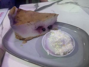 Baked cheesecake - tasted a lot like tofu tbh  at Mina Maria in Newtown