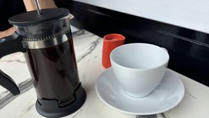 French press coffee  at Mina Maria in Newtown