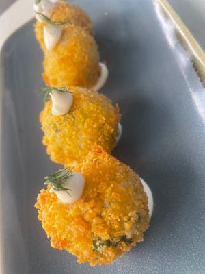 Potato and Leek Croquettes (dinner menu) at Mina Maria in Newtown