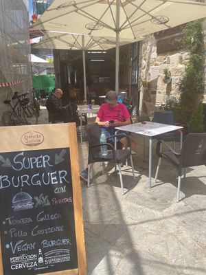 Outdoor seating in front  at Taberna do Farruco in A Coruna